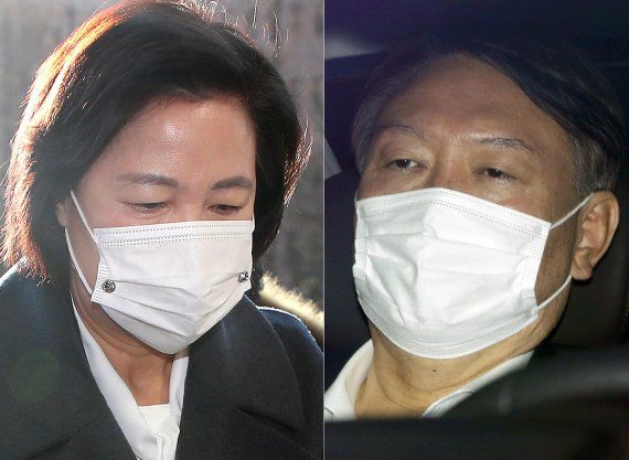 추미애(왼쪽) 전 법무부 장관과 윤석열 전 검찰총장. /사진=뉴시스