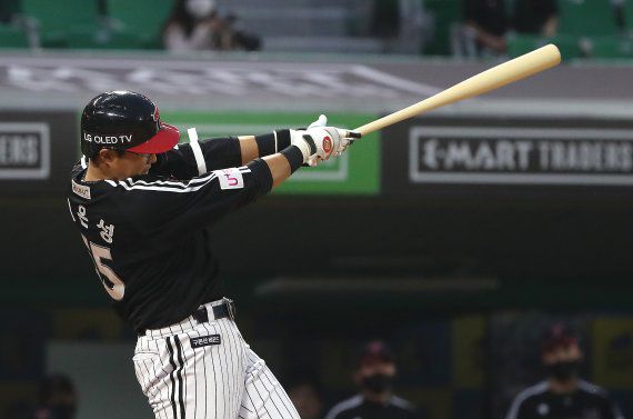 27일 삼성전서 만루홈런을 터트린 LG 트윈스 채은성 /사진=뉴스1