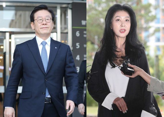 이재명 경기도지사(왼쪽)와 배우 김부선씨. 뉴스1