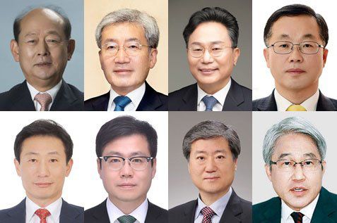 [서울=뉴시스] 문재인 대통령은 5일 국가인권위원장에 송두환(윗줄 왼쪽부터) 법무법인 한결 대표변호사, 금융위원장에 고승범 한국은행 금융통화위원회 위원, 행정안전부 차관에 고규창 기획조정실장, 행정안전부 재난안전관리본부장에 이승우 재난협력실장, 산업통상자원부 2차관에 박기영(아랫줄 왼쪽부터) 기획조정실장, 산업통상자원부 통상교섭본부장에 여한구 대통령비서실 신남방·신북방 비서관, 행정중심복합도시건설청장에 박무익 국토교통부 교통물류실장, 국립외교원장에 홍현익 세종연구소 안보전략연구실 수석연구위원을 내정했다. (사진=청와대 제공) 2021.08.05. photo@newsis.com *재판매 및 DB 금지 <저작권자ⓒ 공감언론 뉴시스통신사. 무단전재-재배포 금지.> /사진=뉴시스화상