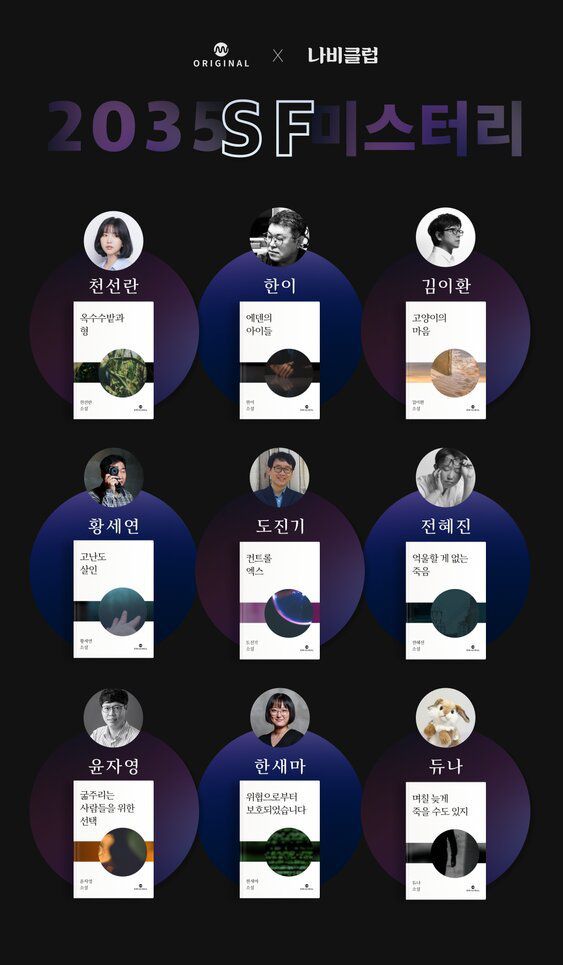 밀리의 서재 새 데일리 연재 작품 ‘2035 SF 미스터리’에서 만나볼 수 있는 단편과 작가 /사진=밀리의 서재