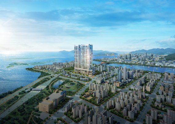 부산 강서구 명지동 3605-3에 들어서는 '오션퍼스트 삼융' 투시도.