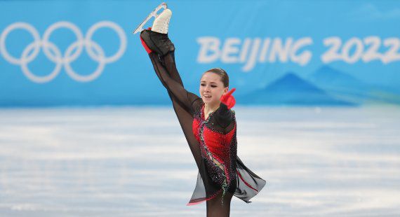 7일 중국 베이징 수도실내체육관에서 열린 2022 베이징 동계올림픽 피겨 팀이벤트 여자 싱글 프리스케이팅에서 러시아의 카밀라 발리예바(Kamila Valieva)가 연기를 펼치고 있다. /사진=뉴스1화상