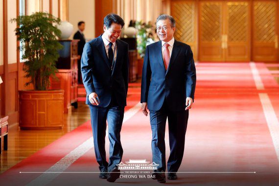 2018년 8월 당시 문재인 대통령과 임종석 비서실장. (청와대 페이스북) 2018.8.10/뉴스1 /사진=뉴스1