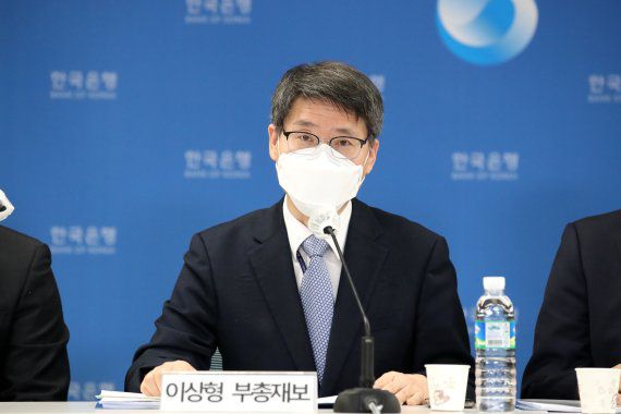 이상형 한국은행 부총재보가 24일 오전 서울 세종로 한국은행에서 열린 금융안정 상황(2022년 3월) 설명회에서 발언하고 있다. 한국은행 제공