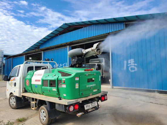 아프리카 돼지열병 차단 방역 *재판매 및 DB 금지 /사진=뉴시스