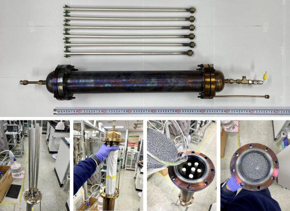 에너지기술연구원 이신근 박사팀이 개발한 통합형 분리막 반응기가 99.99% 이상의 고순도 수소를 하루 2㎏ 생산해냈다. 에너지기술연구원 제공