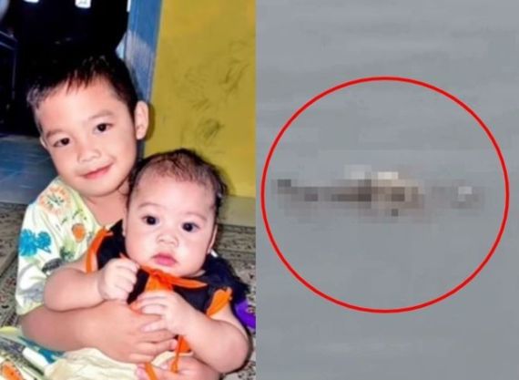 강에 빠져 실종된 무함마드 지야드 위자야(왼)와 그 시신을 등에 업고 나타난 악어. 유튜브 캡처