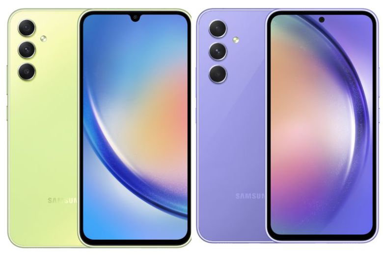 삼성전자가 국내 출시를 앞둔 갤럭시A34 5G 모델(왼쪽)과 갤럭시A54 5G 모델. 삼성전자 제공