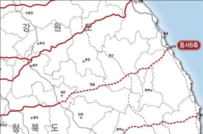 영월~삼척 고속도로 건설 계획도. 삼척시 제공.