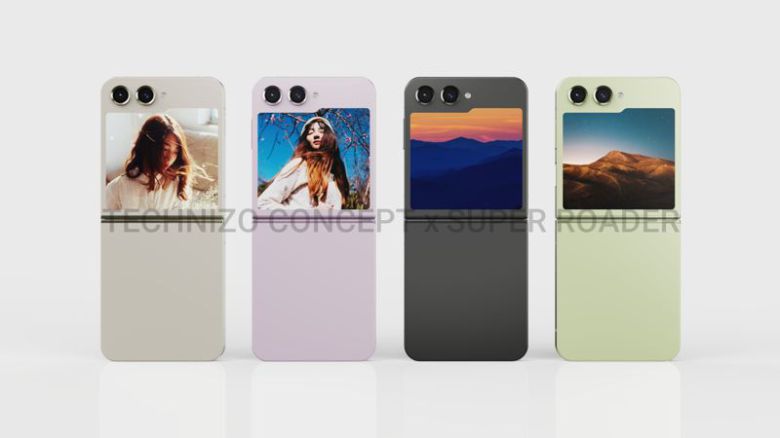 삼성전자가 올해 출시 시기를 앞당길 것으로 예상되는 갤럭시Z플립5 예상 렌더링 이미지. 슈퍼로더 트위터 캡처