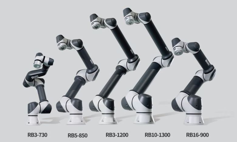 레인보우로보틱스가 미국 디트로이트에서 열리는 북미 최대 규모 자동화 기술 솔루션 전시회인 '오토메이트 2023'에 참가해 공개하는 협동로봇 'RB 시리즈' 5종. 레인보우로보틱스 제공