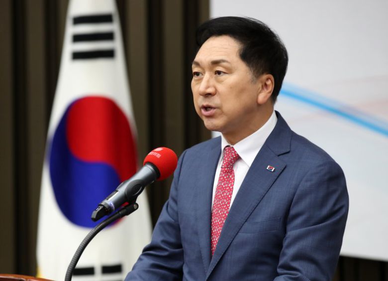 김기현 국민의힘 대표가 9일 오전 서울 여의도 국회에서 열린 제7차 전국위원회에서 인사말을 하고 있다. 2023.06.09. /사진=뉴시스