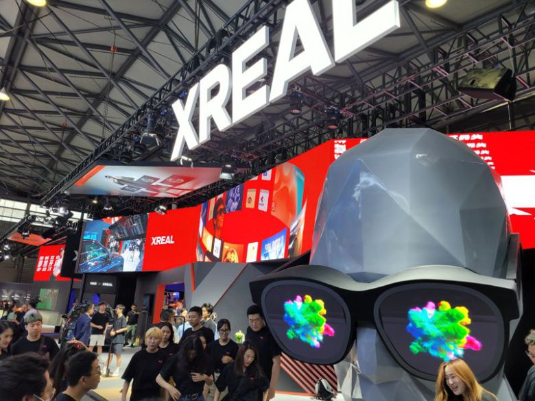 지난 6월 28일부터 30일까지 사흘간 중국 상하이에서 열린 MWC 상하이에서의 엑스리얼 전시부스 모습. 사진=김준혁 기자
