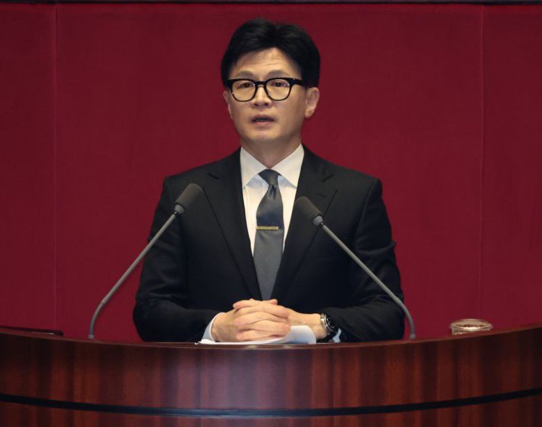 한동훈 법무장관이 21일 오후 서울 여의도 국회에서 열린 제410회 정기국회 제8차 본회의에서 이재명 대표 체포동의안에 대한 이유를 설명하고 있다. /사진=뉴스1