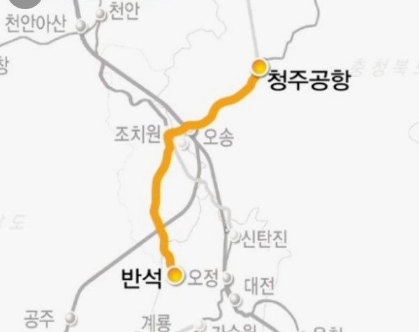 대전~세종~충북 광역철도 노선도