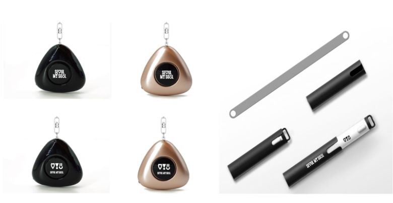 휴대용 SOS 비상벨(왼쪽)과 안심 경보기 예시 서울시 제공