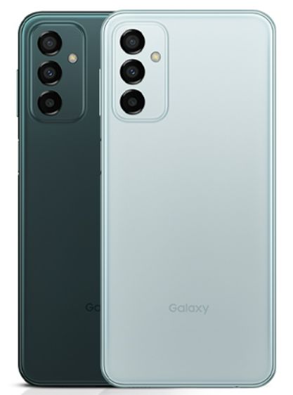 일본 내에서 판매된 갤럭시M23 5G. 삼성 로고가 아닌 갤럭시 로고가 들어가 있다. 갤럭시 모바일 홈페이지