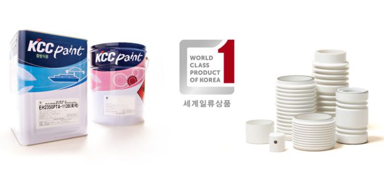 세계일류상품으로 선정된 KCC 세라믹 소재와 선박도료. KCC 제공