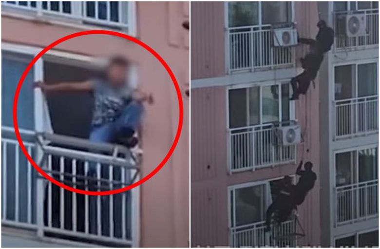 지난달 17일 경기도의 한 아파트에서 30대 남성 A씨가 화분을 던지며 난동을 부리나 경찰특공대에 의해 체포됐다. /사진=유튜브 '경찰청',헤럴드경제