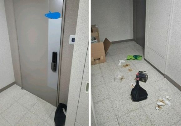 한 손님이 배달받은 치킨의 소스가 샜다며 집어 던지고 청소할 것을 요구했다. 사진=온라인 커뮤니티 캡처