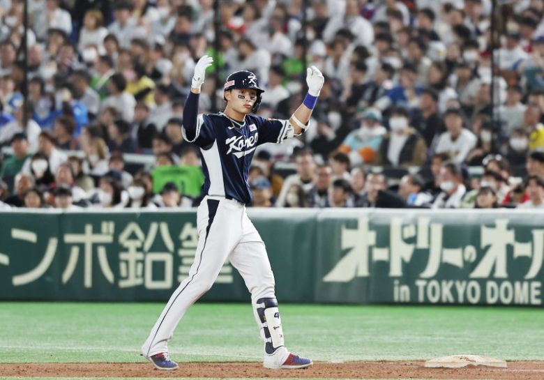 (도쿄(일본)=뉴스1) 대표팀 내야수로 자리잡은 윤동희도 고교에서는 3년 내내 유격수를 봤던 선수였다.