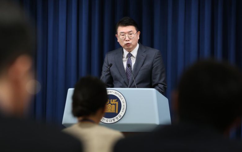 장상윤 대통령실 사회수석이 22일 서울 용산 대통령실 청사에서 늘봄학교 운영 현황 관련 브리핑을 하고 있다. 사진=뉴시스