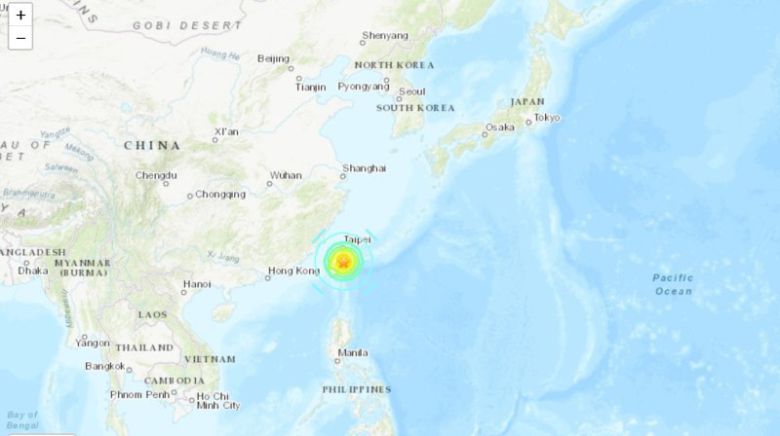 3일 오전 8시58분(한국시간 오전 7시58분) 대만에서 규모 7.7의 강진이 발생했다. 이 지진으로 일본과 필리핀에서 쓰나미 경보가 발령됐다. 미국지질조사국 제공·뉴스1