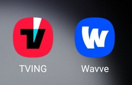 티빙 웨이브 앱. 휴대전화 캡처