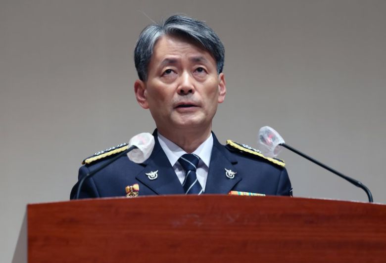 조지호 서울경찰청장이 20일 오후 서울 종로구 기동순찰대, 형사기동대 합동 발대식에서 인사말을 하고 있다. 2024.2.20/뉴스1 ⓒ News1 김민지 기자 /사진=뉴스1