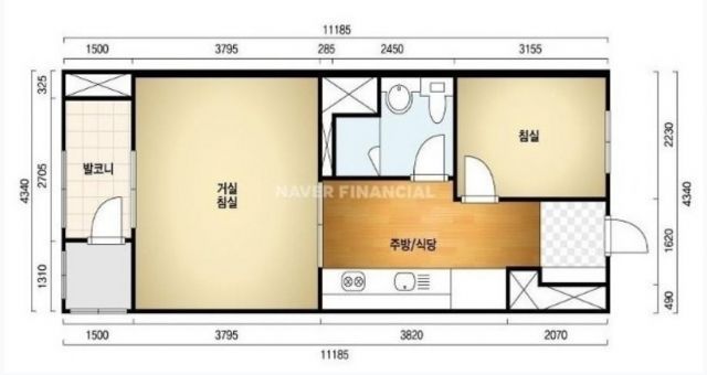 35.75㎡ 크기 전세임대주택 평면도 예시 /사진=네이버파이낸스