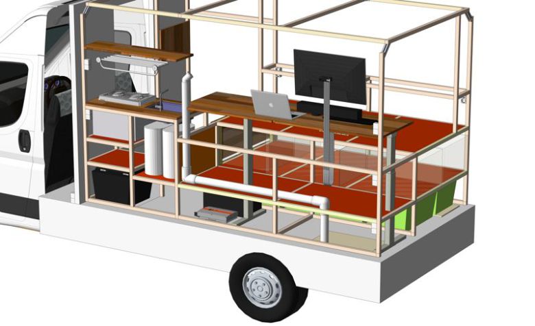 시로가 디자인 한 캠핑카 내부. 사진=김태원(tan)