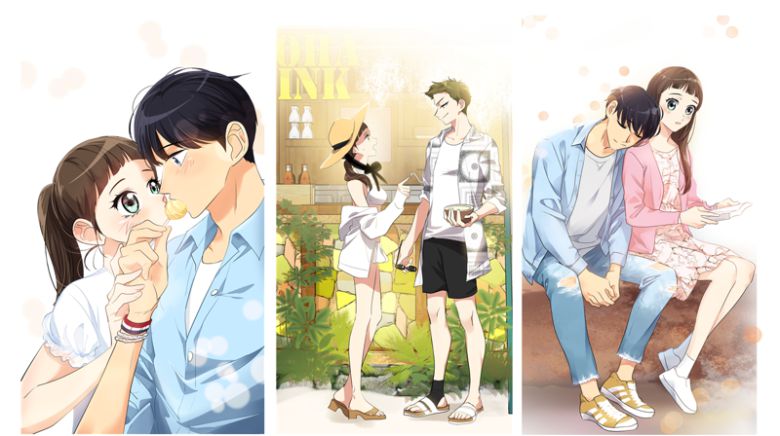 웹툰 '아슬아슬'.                       ㅈ             김재우 '레몬픽스' 대표(왼쪽에서 두 번째) 등 '레몬픽스' 임원들과 '툰앤툰스' 관계자들이 인기 웹툰 '아슬아슬'에 대한 드라마 제작 협약식을 마친 뒤 사진촬영을 하고 있다. 레몬픽스 제공