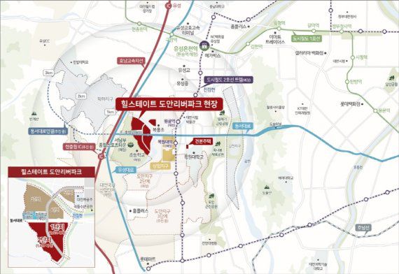 힐스테이트 도안리버파크 지역도