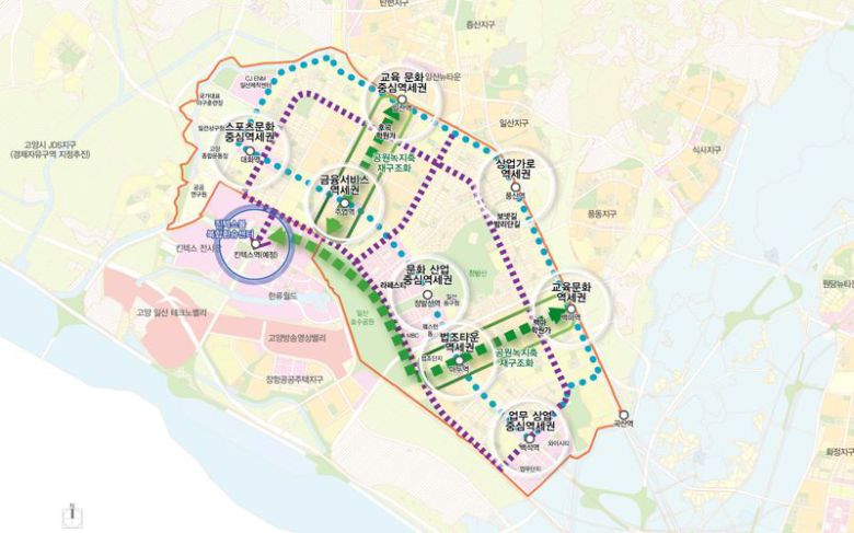 일산 신도시 공간구조 개선계획. 국토교통부 제공