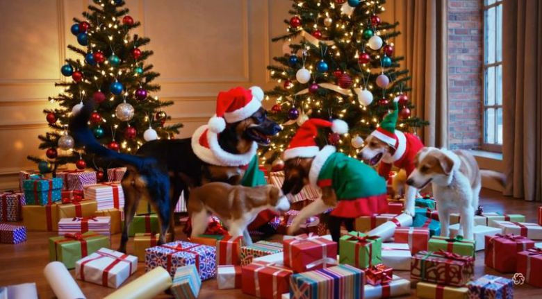 기자가 직접 동영상 제작 AI '소라'를 이용해 만든 '크리스마스 파티를 하는 5마리의 강아지' 영상 갈무리. /사진= 주원규 기자