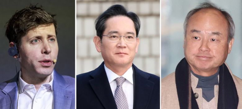 이재용 삼성전자 회장은 항소심 무죄 판결 이후 첫 공식 행보로 샘 올트먼 오픈AI 최고경영자, 손정의 소프트뱅크그룹 회장과 동시에 만나 협력 방안을 논의했다. 왼쪽부터 카카오 기자간담회에 참석한 샘 올트먼 오픈AI 최고경영자와 삼성전자 사옥에서 열린 3자 회동에 참석하는 손정의 소프트뱅크그룹 회장. /사진=뉴시스