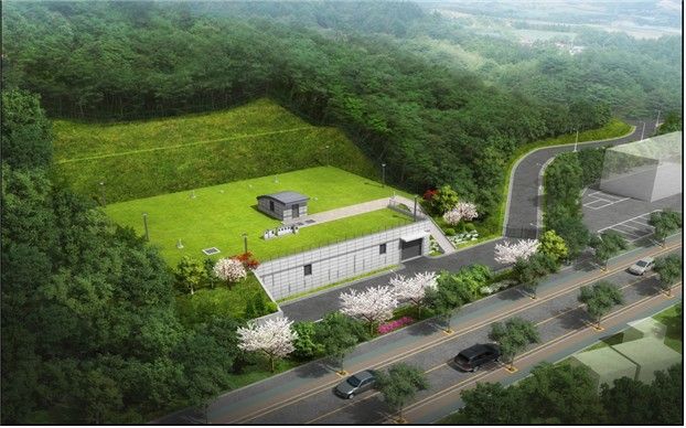 광주광역시가 안정적인 수돗물 공급을 위해 지산배수지(配水池·사진·조감도)를 신설하고 기존 지원배수지 용량을 2배 늘린다. 광주광역시 제공