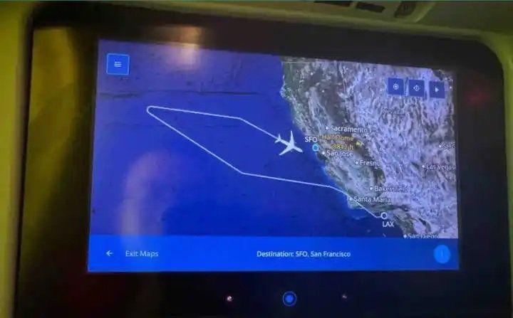 로스앤젤레스에서 샌프란시스코로 회항하는 여객기. /사진=바이두,뉴시스