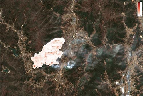 센티넬-2 위성을 통해 분석한 산청 산불 피해 규모 /사진=연합뉴스