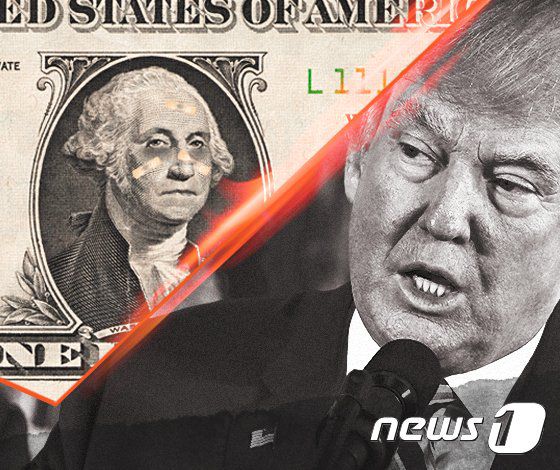 도널드 트럼프 미국 대통령과 달러 이미지ⓒ News1 DB /사진=뉴스1