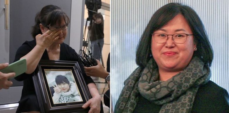 학폭피해자 고 박주원양의 어머니(왼쪽), 관련 사건을 맡았던 권경애변호사. 뉴시스, 연합뉴스