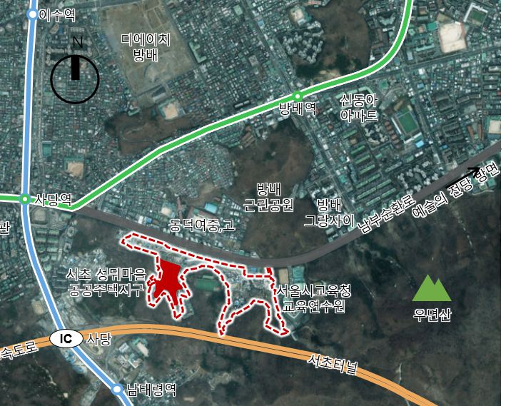 서울 서초구 성뒤마을 공공주택지구 A1단지 위치도. 서울시 제공                                    서울 송파구 송파창의혁신 사업지 위치도. 서울시 제공