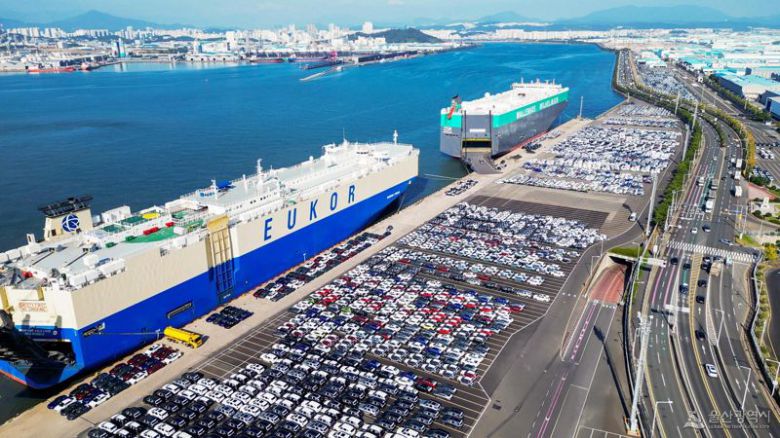 현대자동차 울산공장전경 및 수출선적 부두. 현대자동차 제공
