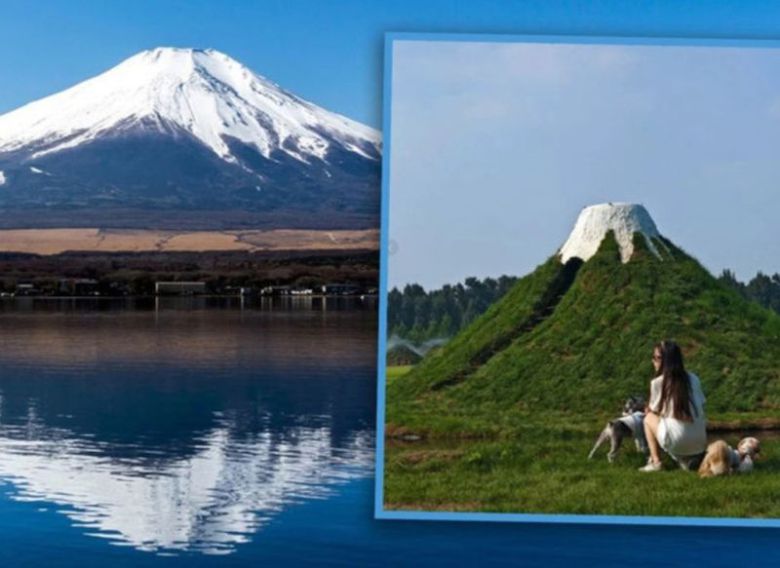 일본의 후지산을 모방한 허베이성의 ‘우주 환상의 땅’ 관광지. 사진=SCMP