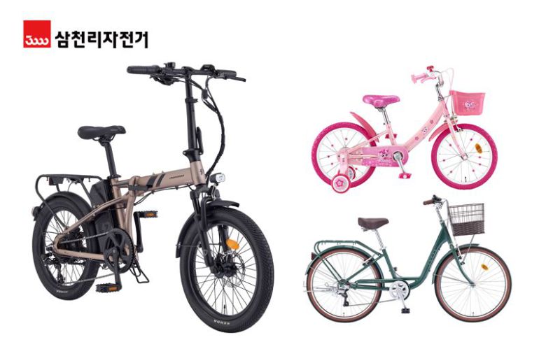 삼천리자전거 팬텀 Q 네오 플러스(왼쪽) 캐치! 티니핑 자전거(오른쪽 위) 레스포 루시아 이미지. 삼천리자전거 제공