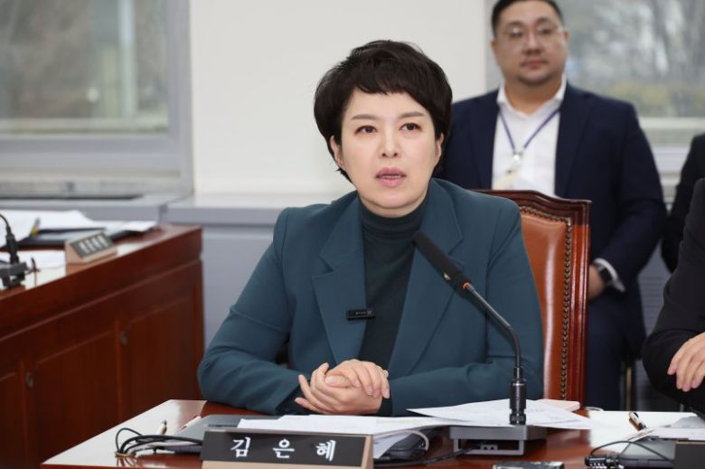 지난 1월 16일 오전 서울 여의도 국회에서 열린 12.29 여객기 참사 진상규명과 피해자 및 유가족 피해구제를 위한 특별위원회 전체회의에서 여당 간사를 맡은 국민의힘 김은혜 의원이 발언하고 있다. 연합뉴스