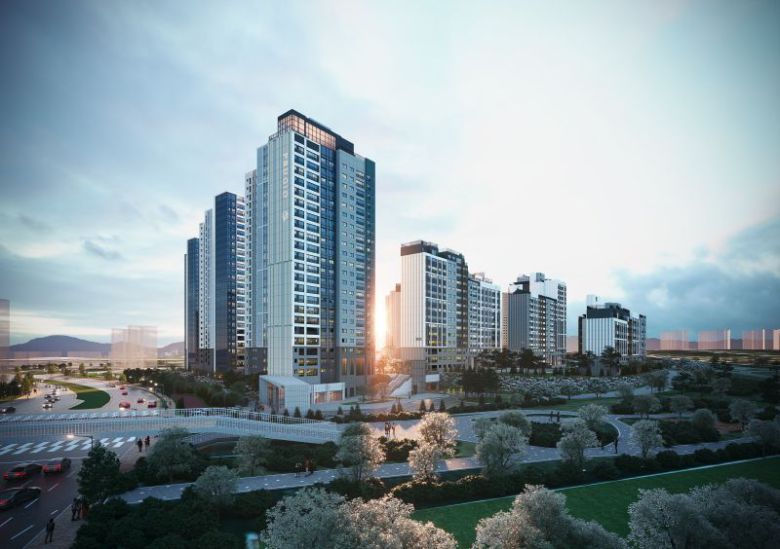 경기도 화성시 '동탄 포레파크 자연& 푸르지오' 야경 투시도. 대우건설 제공