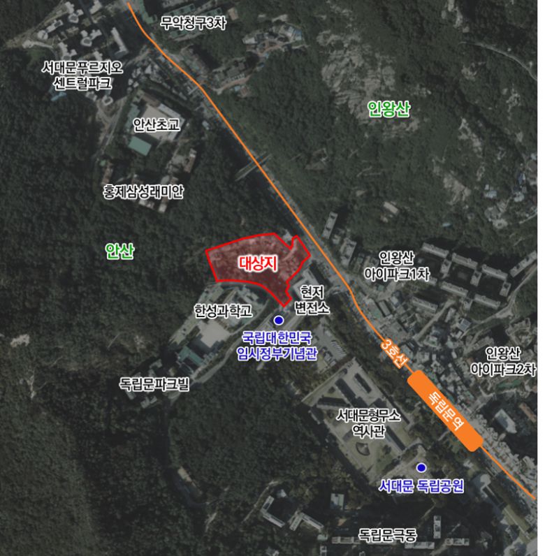 서대문구 현저동 1-5 모아타운 위치도. 서울시 제공                                    노원구 월계동 534일대 모아타운 위치도. 서울시 제공