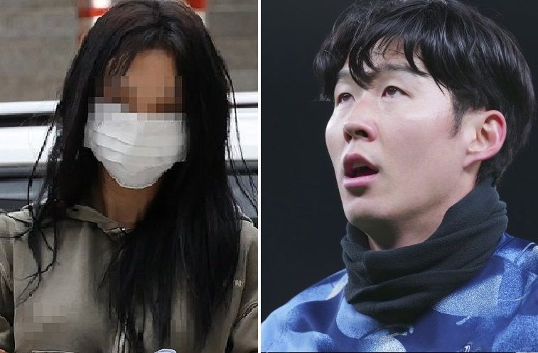 손흥민을 협박해 3억원 갈취한 혐의를 받고 있는 여성(왼쪽), 손흥민 /연합뉴스, 뉴시스